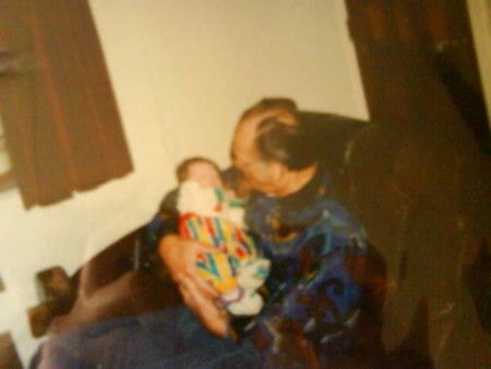 Kim met opa. (R.I.P)